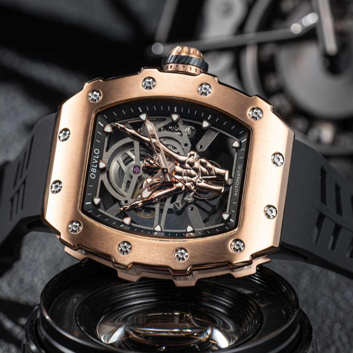 OBLVLO | Golden Finger Fully Automatic Mechanical Watch Waterproof Barrel Type