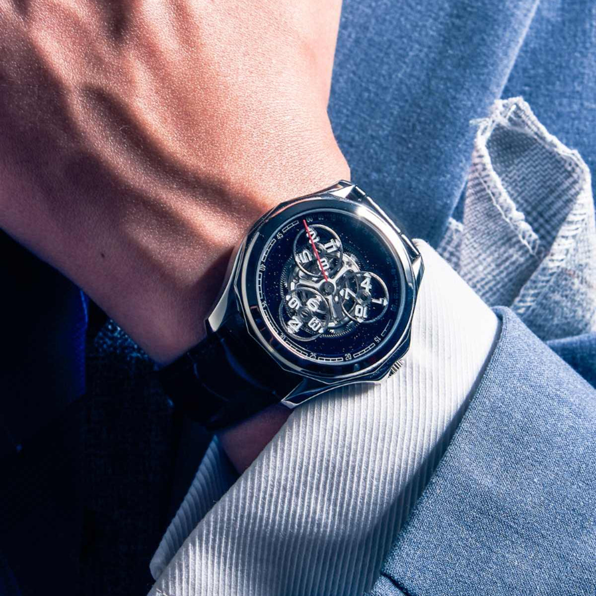 OBLVLO  | Rotary Star Wheel Fully Automatic Mechanical Watch