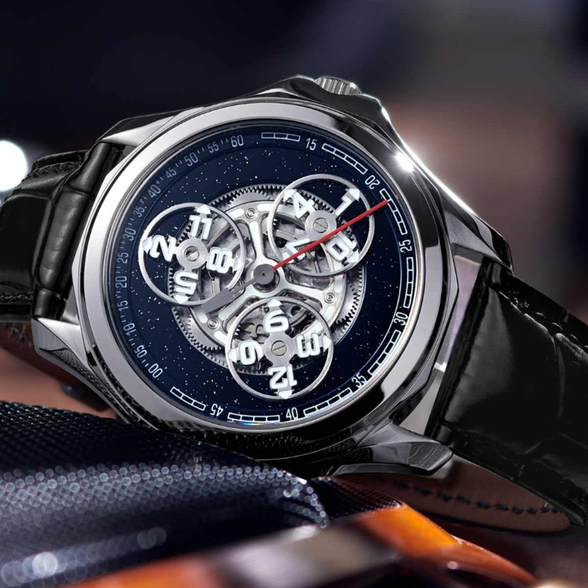 OBLVLO  | Rotary Star Wheel Fully Automatic Mechanical Watch