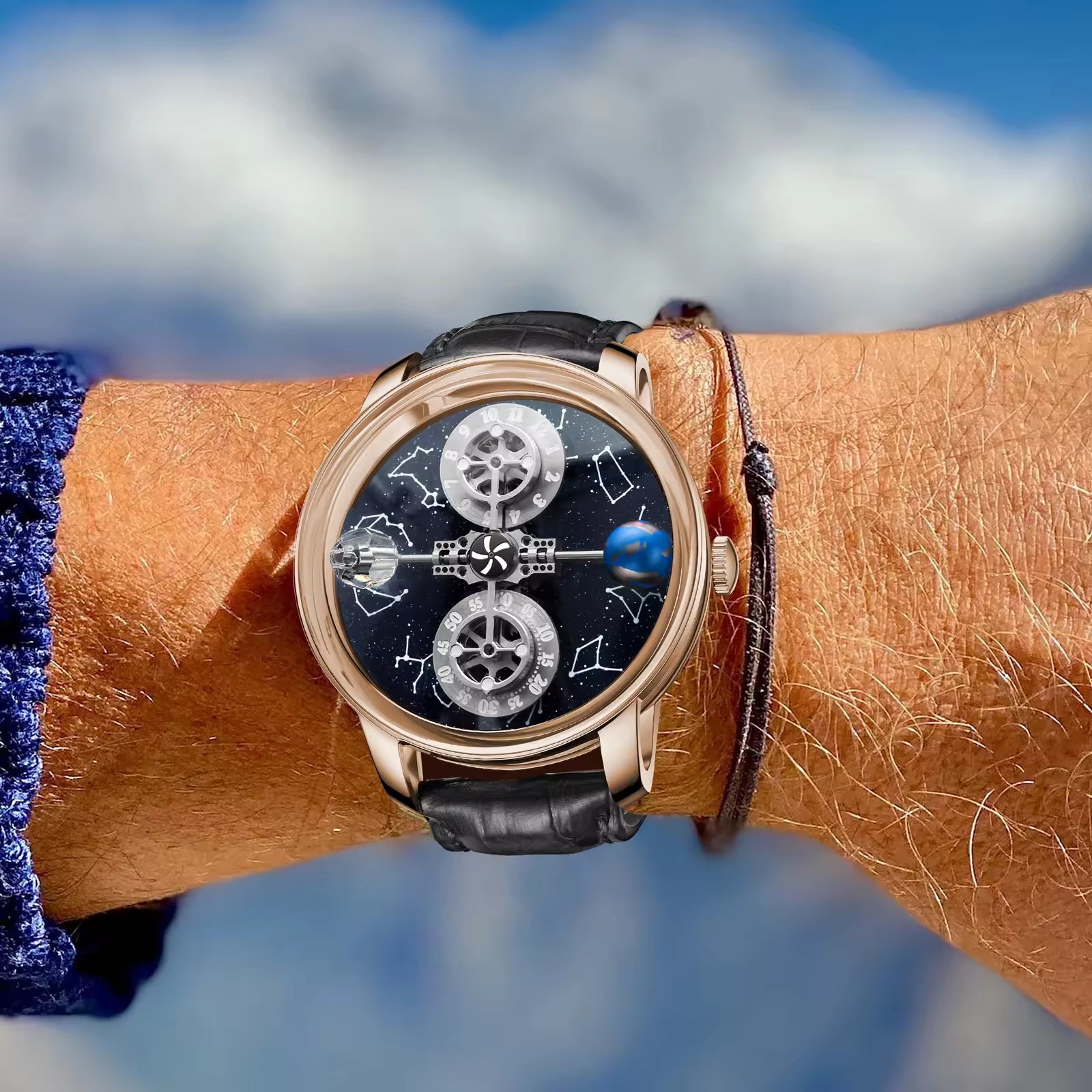 OBLVLO | Celestial Starry Sky Sapphire Waterproof Watch