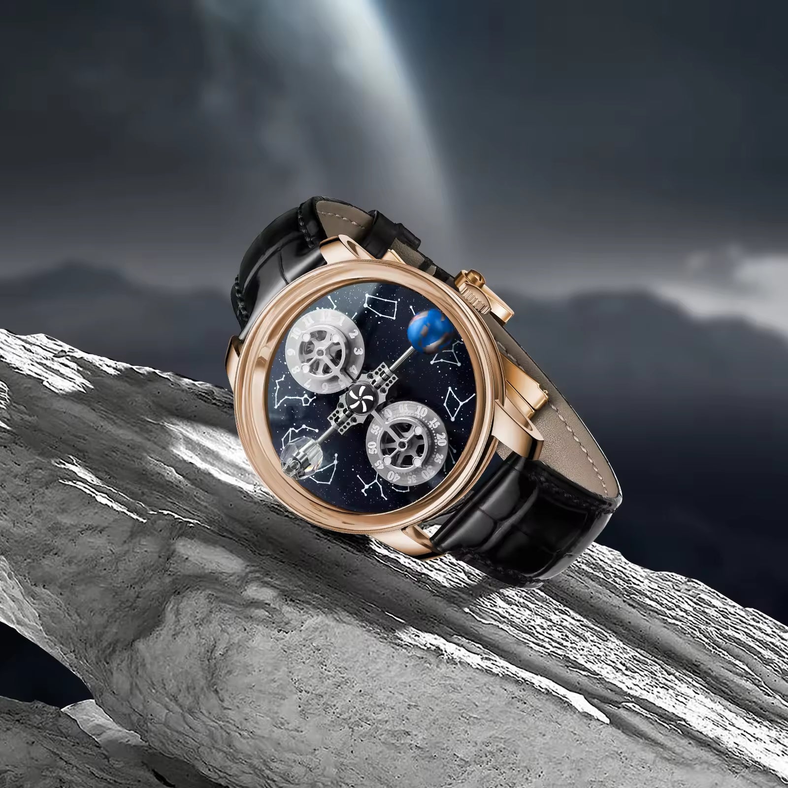 OBLVLO | Celestial Starry Sky Sapphire Waterproof Watch