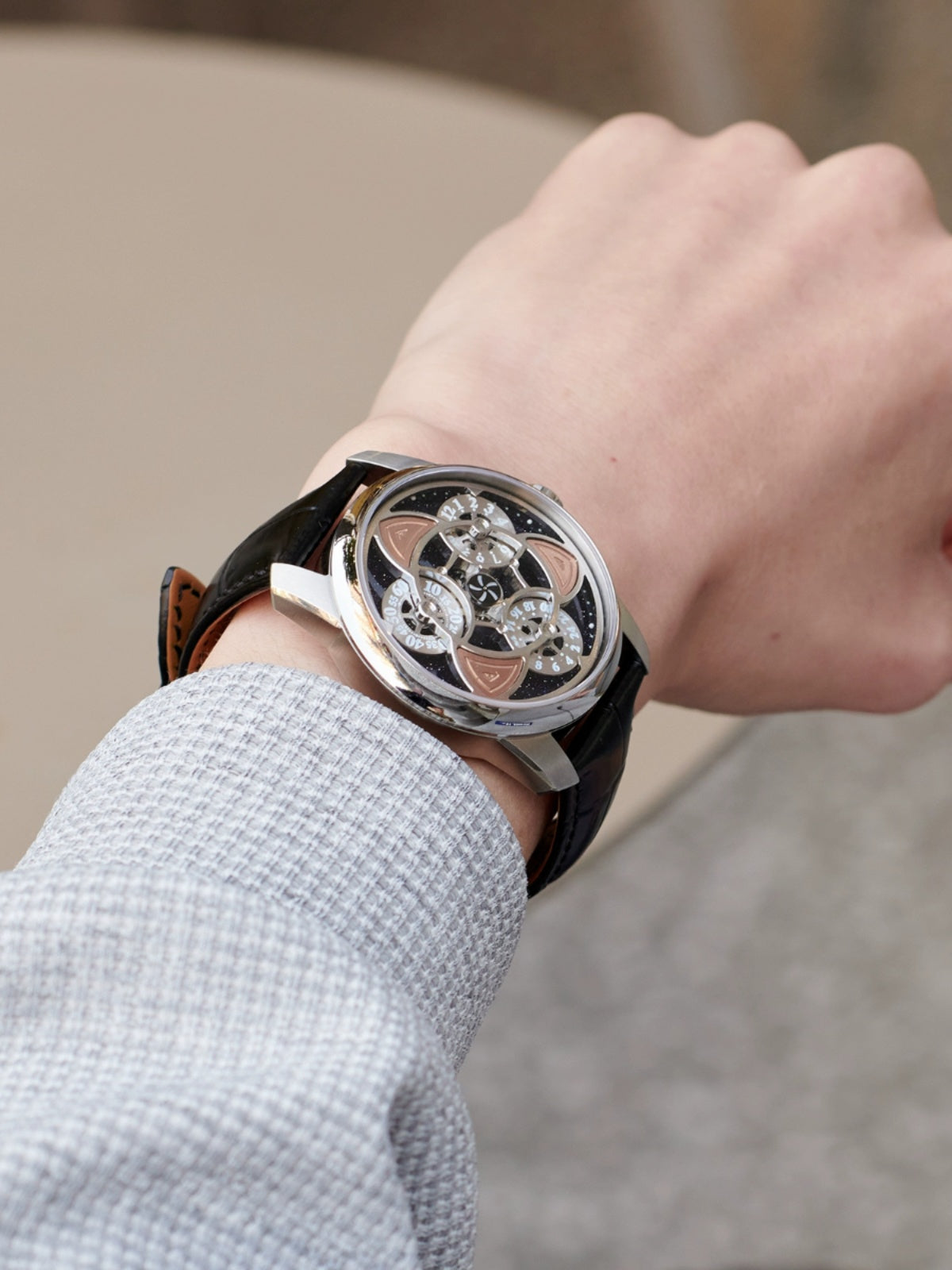 OBLVLO | Star Wheel Clover Creative Mechanical Watch
